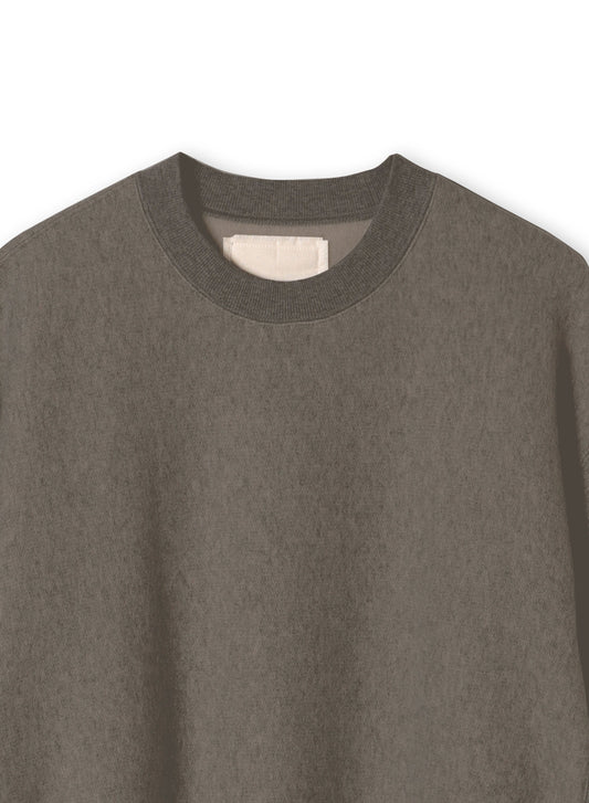 Cotton Tencel Brushed Fleece, LS Crew Sweat Shirts, #112975, Charcoal