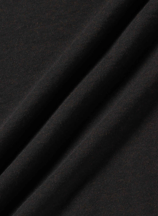 Cotton-Cashmere 28Gage Jersey, SS Basic Crew Tee, #812-775, Black