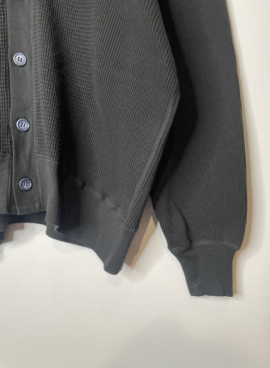 Waffle Rib Combo Tube,UNISEX Cardigan. #1410063, BLACK