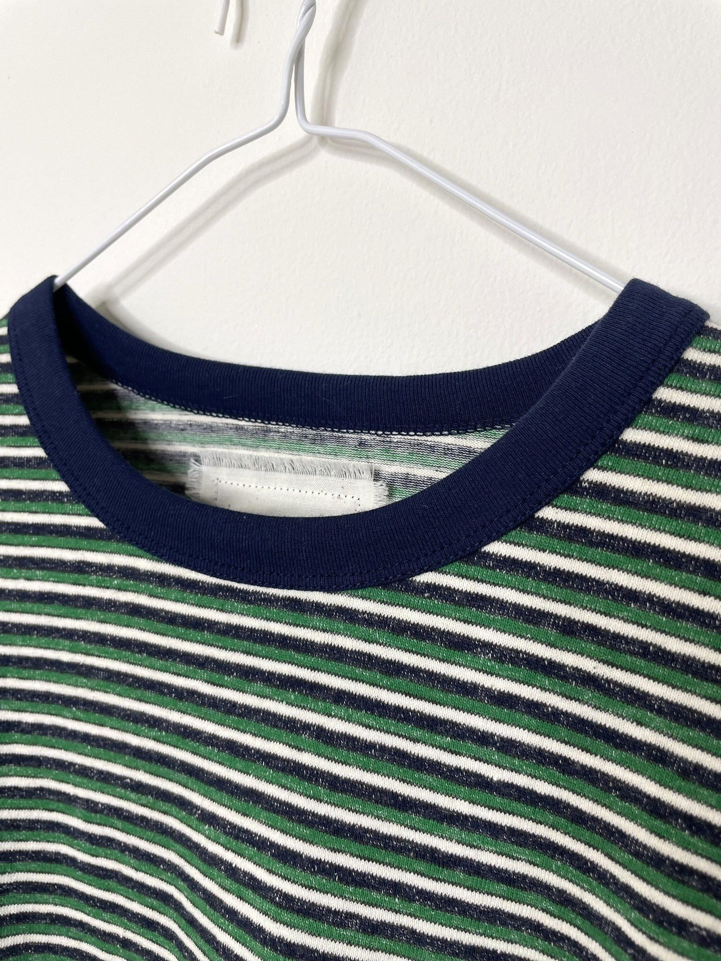 Recycled Cotton Multi Boarder JZ., 100% COTTON, SS CREW T-SHIRTS, 1520087, GREEN-NAVY