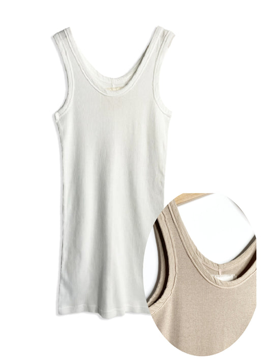 Cotton Cashmere Rib, TANKTOP, #322736, 90%cotton 10%cashmere, SAND KHAKI