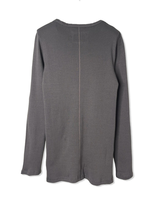 Cotton Cashmere Rib, LS CREW, #392662, 90%cotton 10%cashmere, CHARCOAL