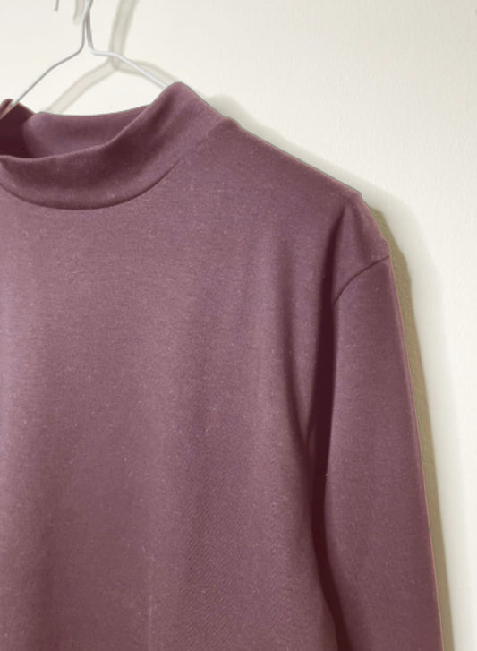 Men's SUPIMA COTTON SMOOTH, #792041 LS MOCH NECK, CHARCOAL