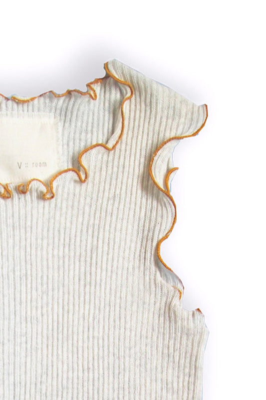 Gauze Rib, Tanktop # 802-741, oatmeal