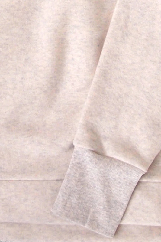 Tencel Brushed Fleece, Long Sleeve Side Slit Crew Neck Sweat Shirts, #802-754, SOLID CHARCOAL