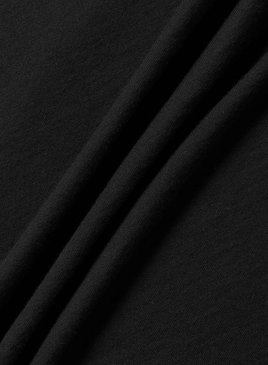 Hi-Soft 18Gage Gauze Fleece, LS Crew Sweat Shirts、#112981, Black