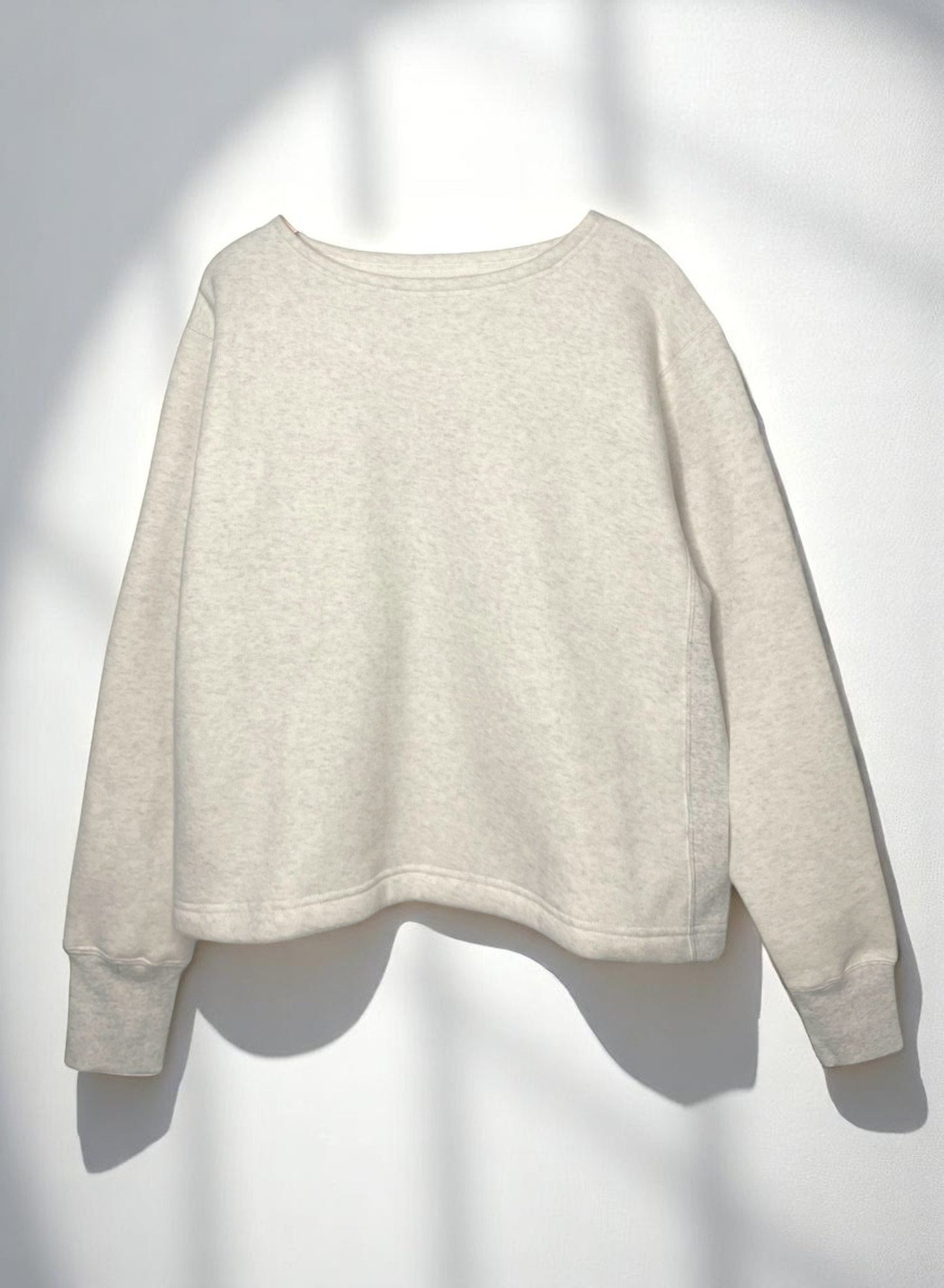 Cotton Tencel Brushed Fleece, LS Clean Boat Neck Sweatshirts, #822-805, OATMEAL, ONE SIZE