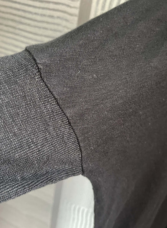 Hemp Jersey, #831-816, Oversized LS Crew, Hemp 100%, BLACK, ONE SIZE