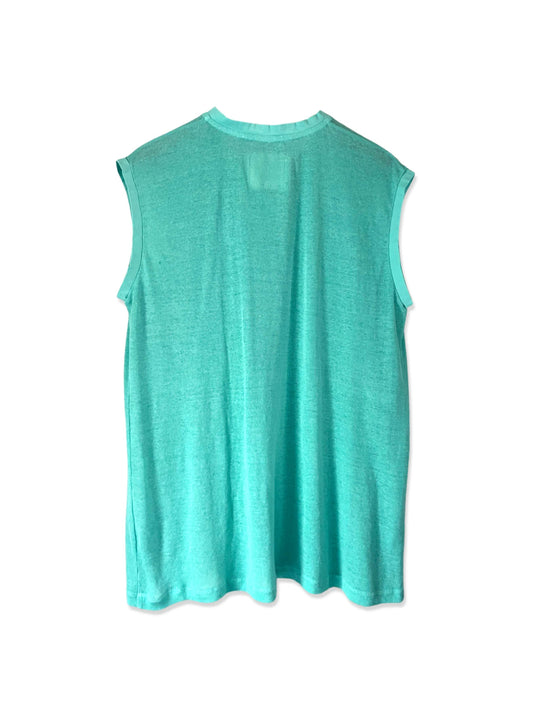 Hemp Rib, #831-817, Slit Tanktop, Hemp 100%, BAYBLUE