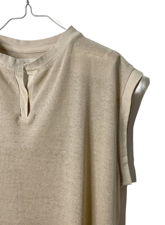 Hemp Rib, #831-817, Slit Tanktop, Hemp 100%, SAND KHAKI, OS