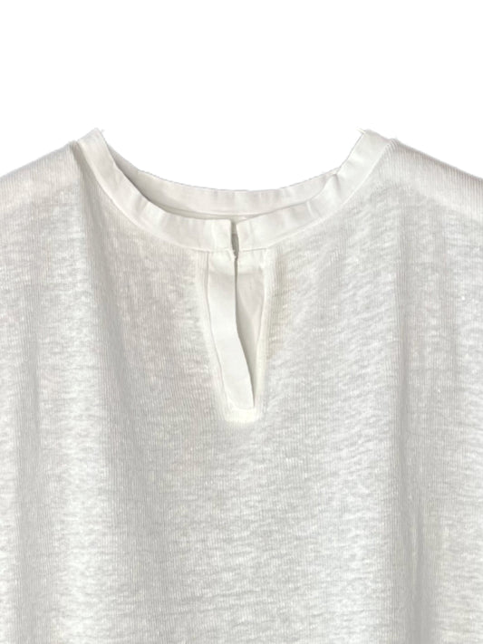 Hemp Rib, #831-817, Slit Tanktop, Hemp 100%, WHITE