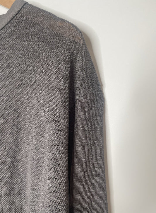 Hemp Seed Stichs, #831-822, LS CARDIGAN, Hemp 100%, CHARCOAL, OS