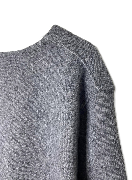 Wool DBL Face, Boat Neck Top, #832-836, 41%cotton, 38%wool, 21%nylon, GREY, ONE SIZE