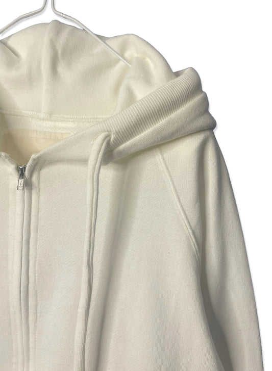 Cotton Fleece, LS Zip Hoodie, #841-856, 100%cotton,WHITE