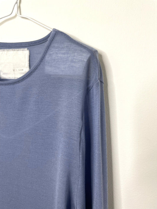 CASHMERE SILK JERSEY, 86%tencel 5%silk 4%cashmere, #842-870, LS CREW, LIGHT BLUE