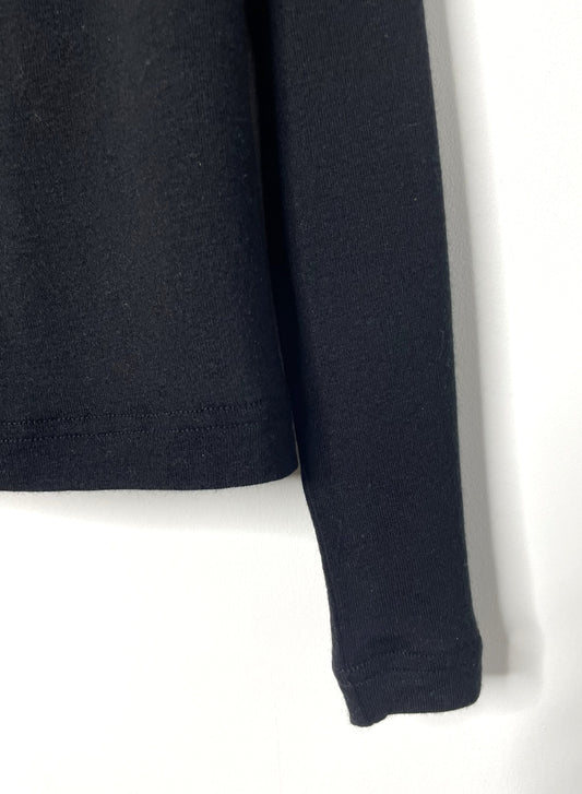CASHMERE SILK JERSEY, 86%tencel 5%silk 4%cashmere, #842-870, LS CREW, BLACK
