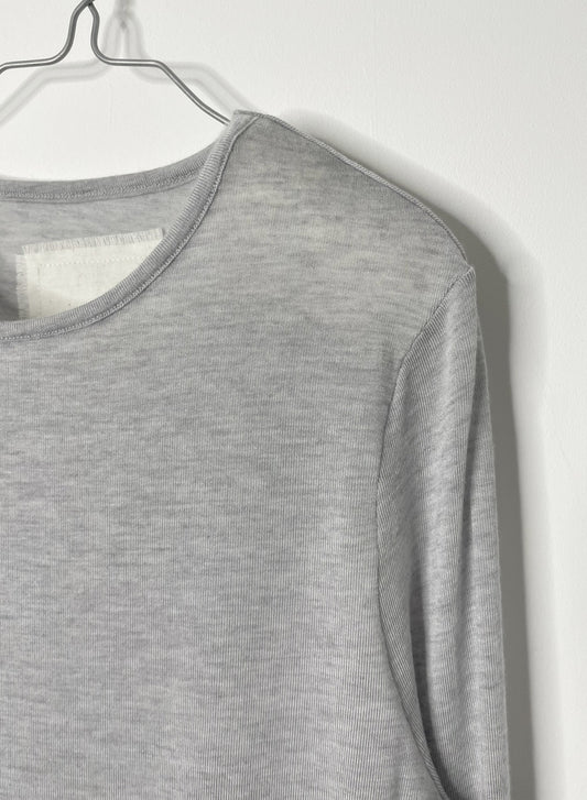 CASHMERE SILK JERSEY, 86%tencel 5%silk 4%cashmere, #842-870, LS CREW, GREY