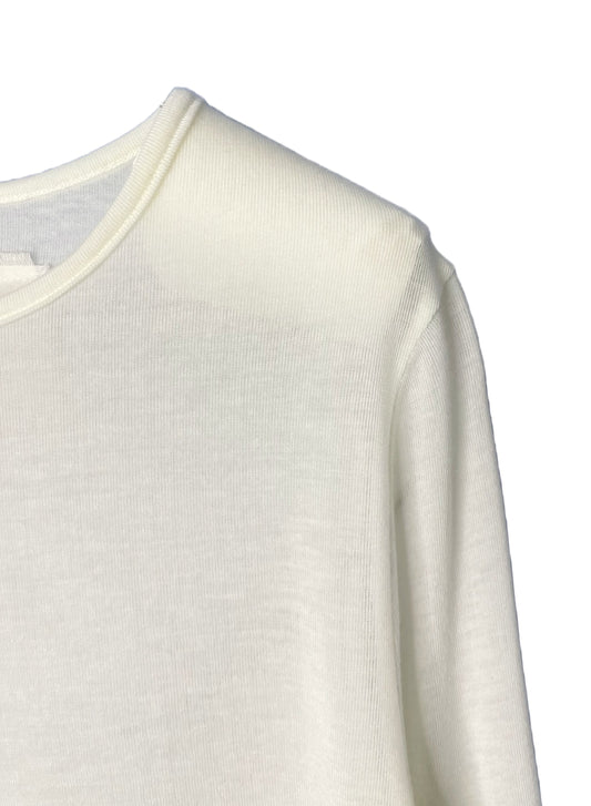 CASHMERE SILK JERSEY, 86%tencel 5%silk 4%cashmere, #842-870, LS CREW, WHITE