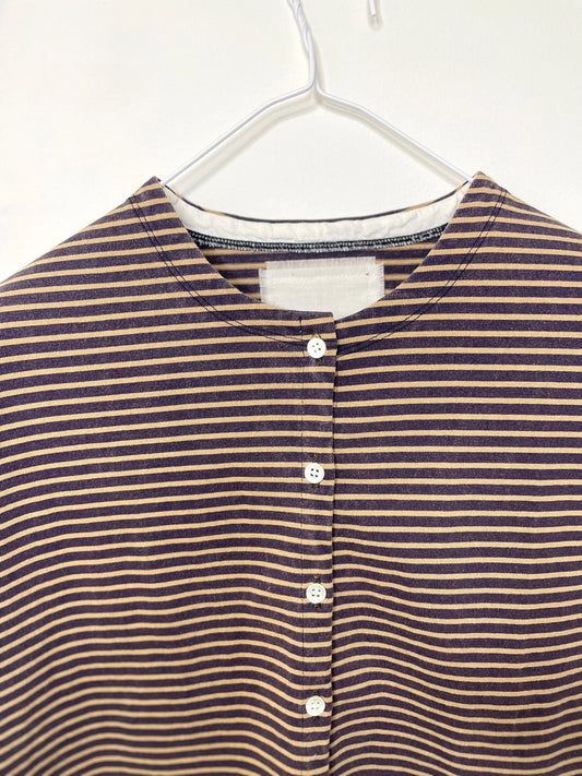 COTTON BOARDER, LS CARDIGAN, #851-886, cotton 100%, NAVY-BROWN