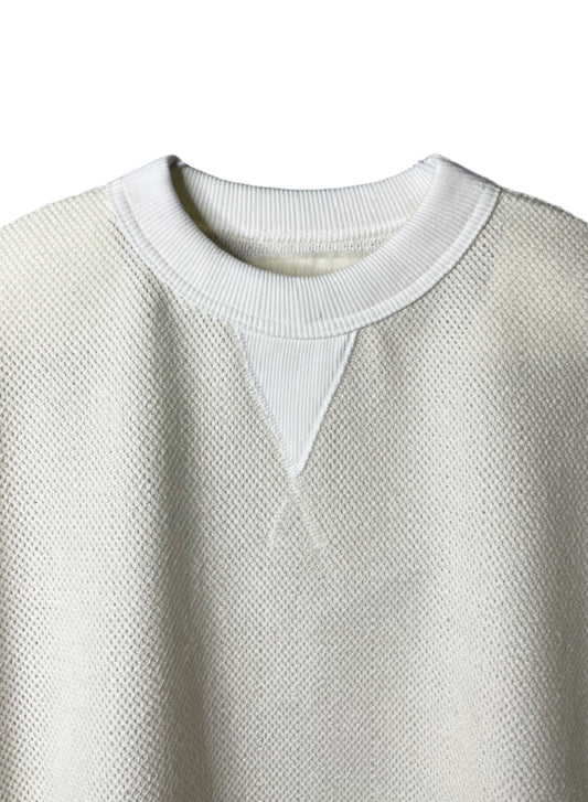 COTTON MESH, SS CREW, #851-887, cotton 55% Polyester 45%, WHITE