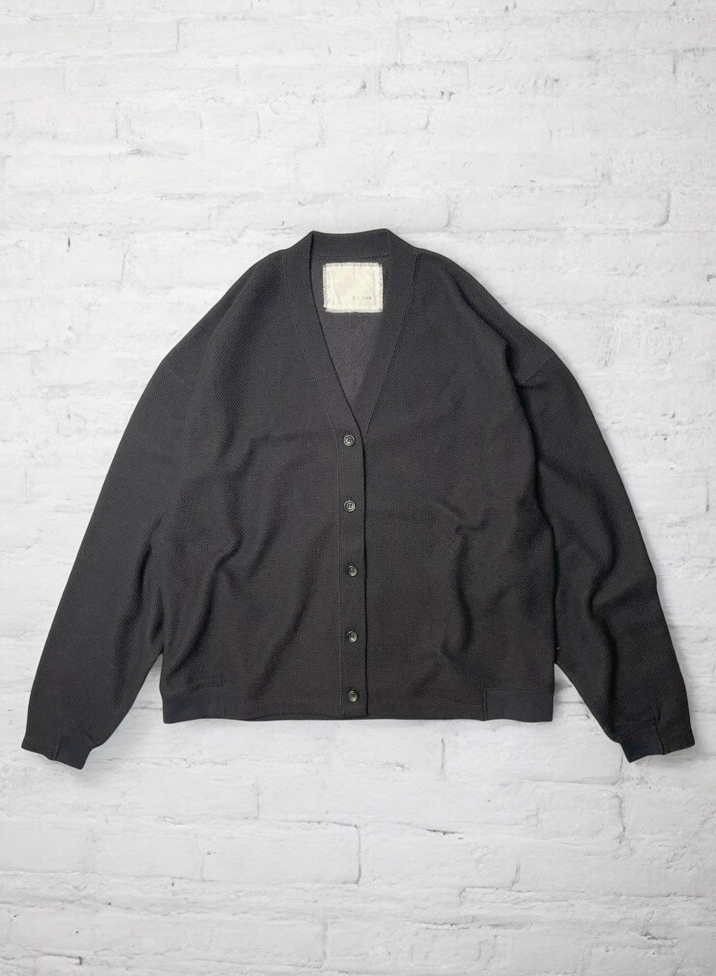 COTTON MESH, LS CARDIGAN, #851-888, cotton 55% Polyester 45%, BLACK