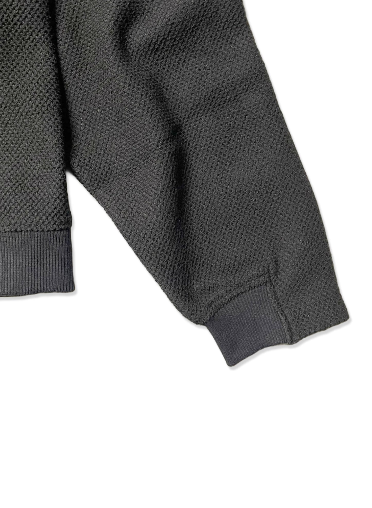 COTTON MESH, LS CARDIGAN, #851-888, cotton 55% Polyester 45%, BLACK