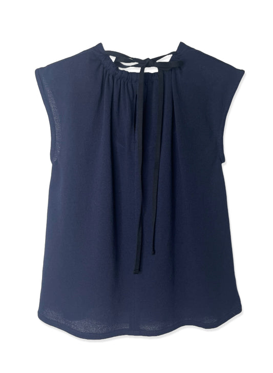 COTTON CRAPE, NO SLEEVE TOP, #851-895 cotton 100%, NAVY