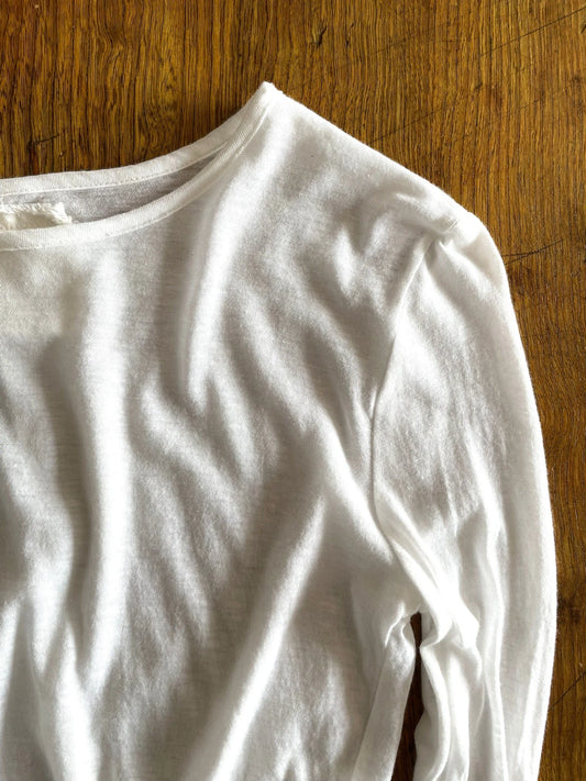 Hi-Soft Jersey . INNER LAYER LS CREW, 55%COTTON/45%NYLON, 852-904, WHITE