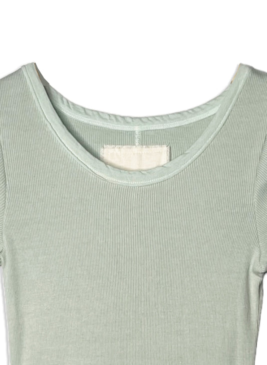 Cotton Cashmere Rib, SS Crew, #891-671, 90%cotton 10%cashmere, DUST MINT