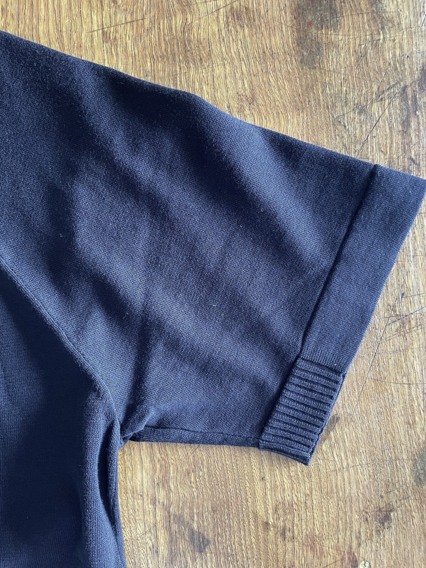 Extra-Long Fillament Cotton 16G Jersey Knit, VL951005 , Unisex SS Crew, BLACK