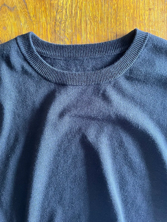 UNISEX, CoolMax 14G Jersey, #VL951012, 1/2 slv. Oversized CREW, 55% Cotton 45% Polyester, BLACK (C)