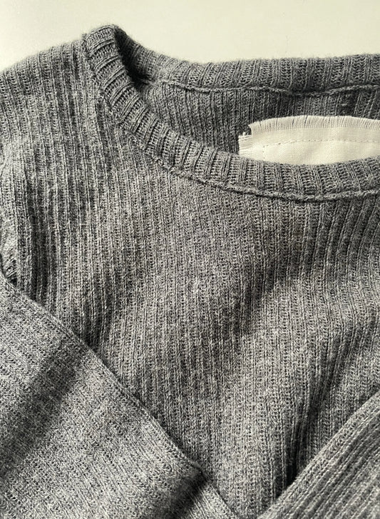 Gauze Rib, LS CREW, cotton 100% STYLE # 832-831, CHARCOAL