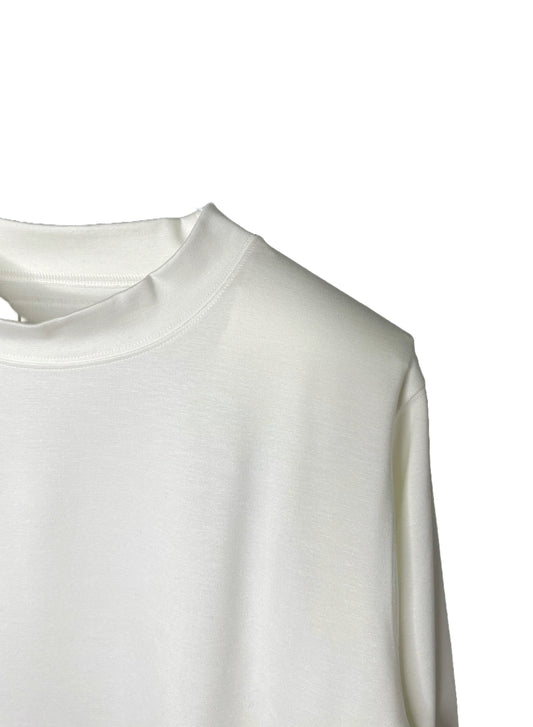 Stretch Ponte Blend , 69% Rayon 29% NYLON 2% POLYURETHANE, #VLR722095, LS CREW, WHITE