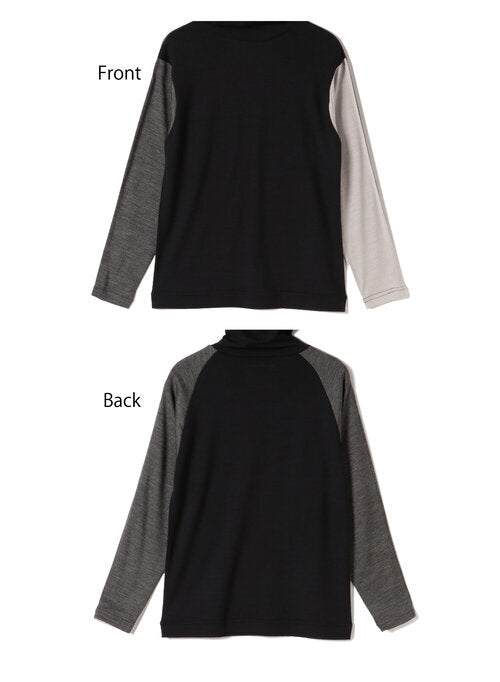 Washable Wool Jersey, Set In-Raglan Combo LS V-Neck Cardigan, #1120006, CH-CH-CH