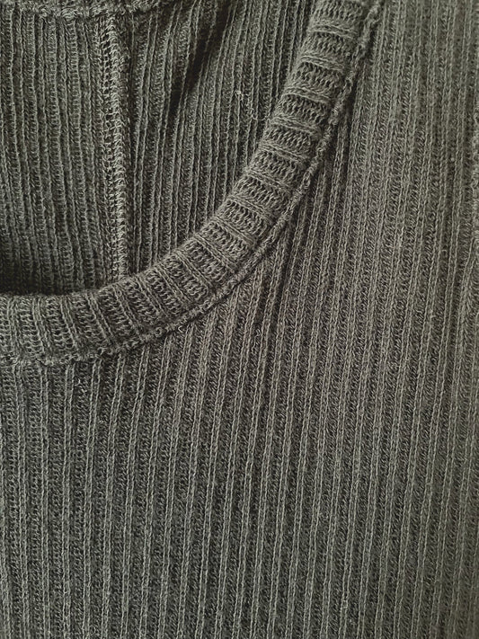 Gauze Rib, LS Turtle, cotton 100% STYLE # 332751, ONE SIZE, charcoal