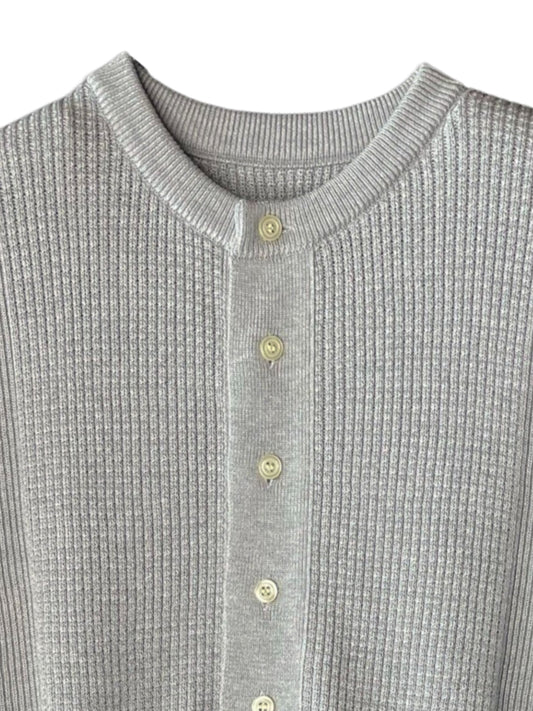 Extra-Long lament Cotton, VL9221014, L/S HENLEY TOP, GREY