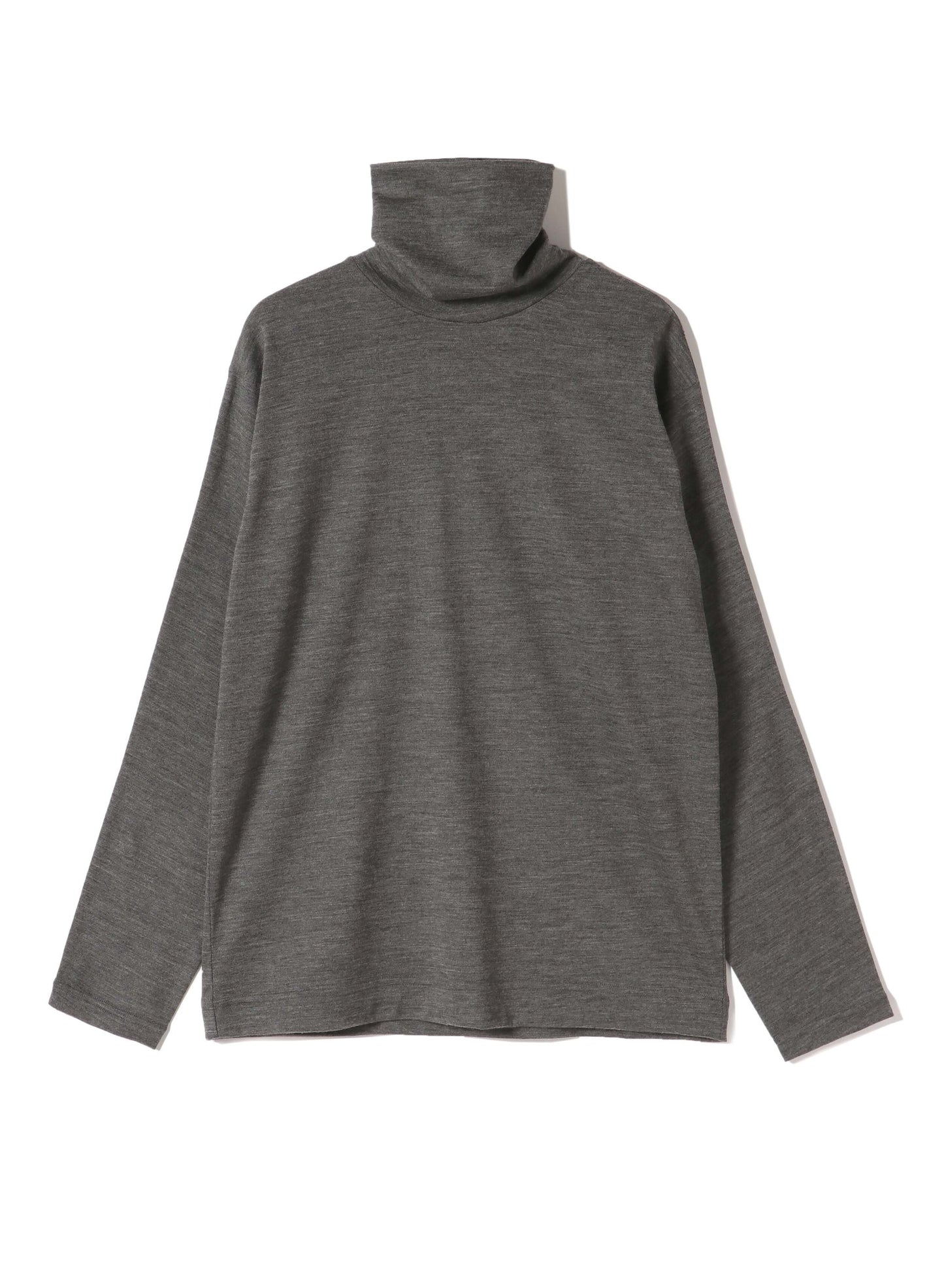 Washable Wool Jersey, Set In-Raglan Combo LS Turtle Top, #1120005, HT Charcoal