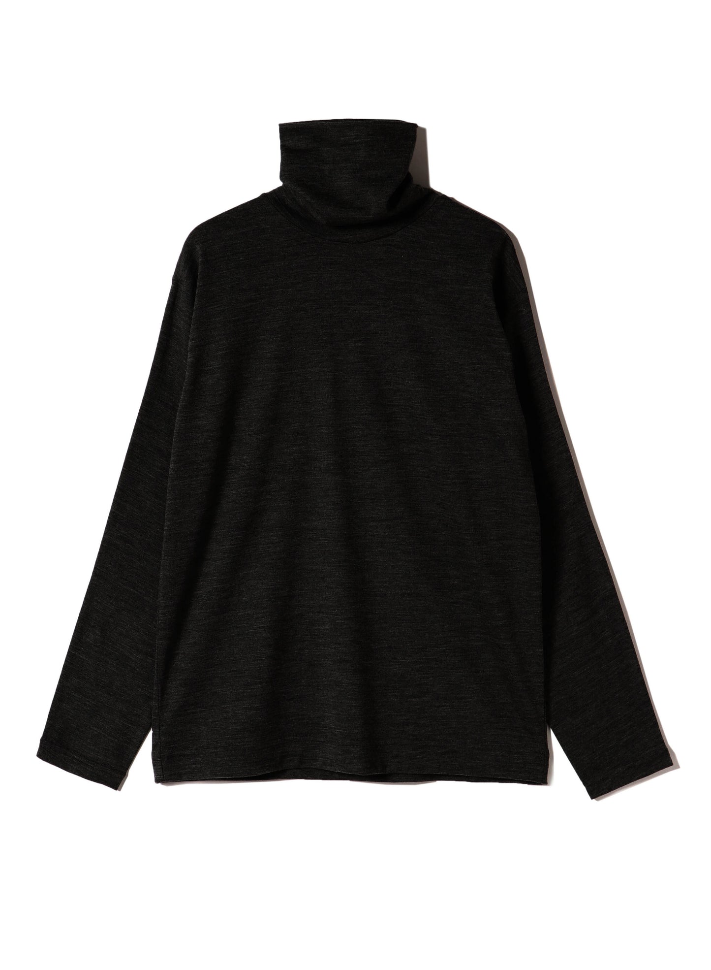 Washable Wool Jersey, Set In-Raglan Combo LS Turtle Top, #1120005, DK Charcoal
