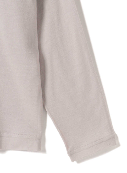 Washable Wool Jersey, Set In-Raglan Combo LS V-Neck Cardigan, #1120006, Grey