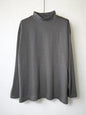 Reverse Cotton 32Gage Jersey, LS Loose. Shape Hi-Neck Tee #1120009, CHARCOAL