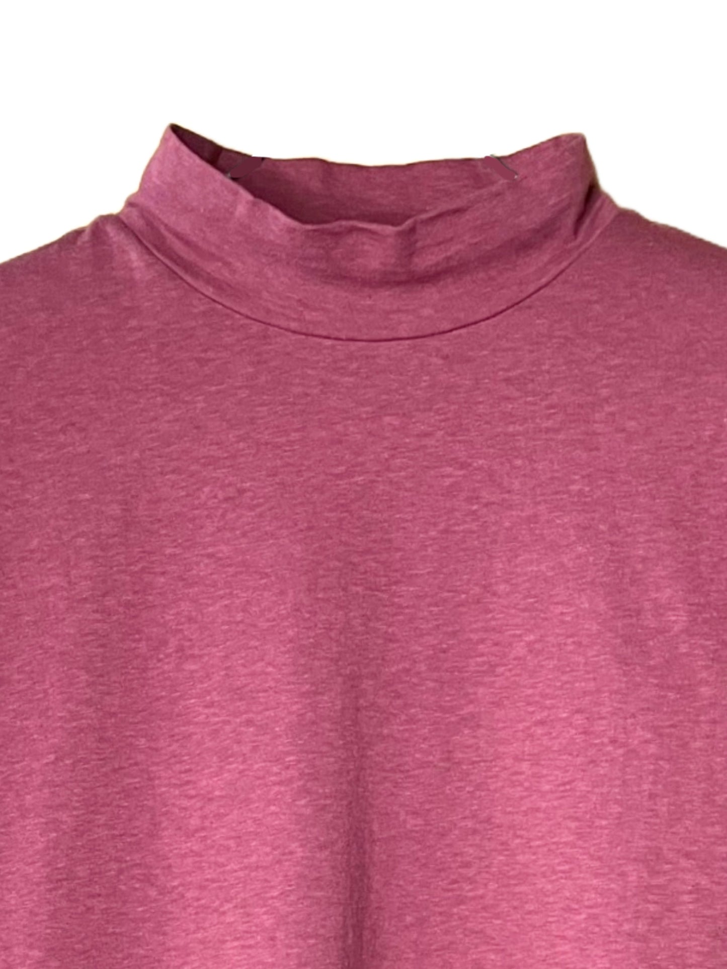 Reverse Cotton 32Gage Jersey, LS Loose. Shape Hi-Neck Tee #1120009, Burgandy