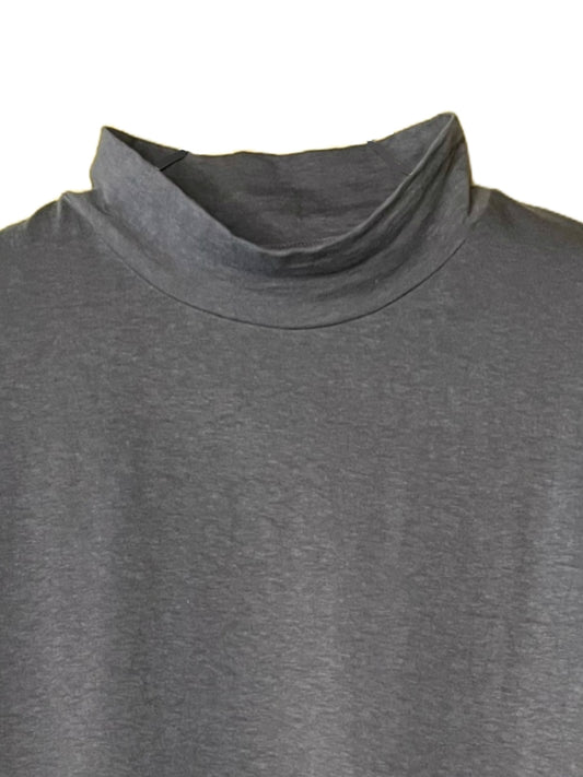Reverse Cotton 32Gage Jersey, LS Loose. Shape Hi-Neck Tee #1120009, CHARCOAL
