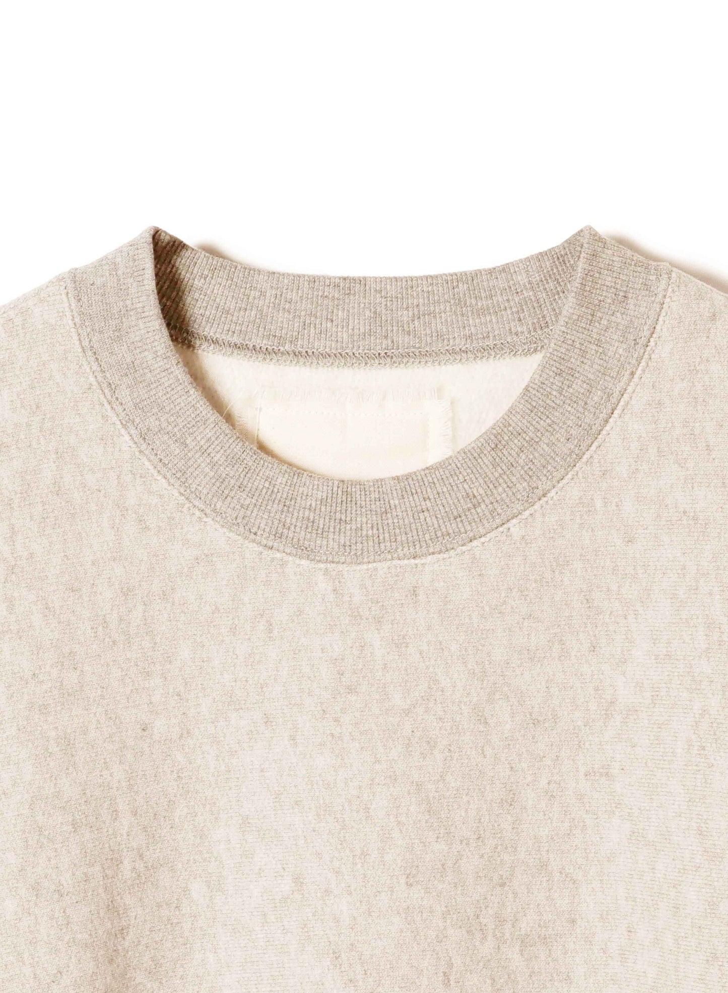 Cotton Tencel Brushed Fleece, LS Crew Sweat Shirts, #112975, Oat