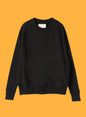 Reverse Cotton 20Gage Pile, Unisex LS Crew Sweat Shirts, # 112978, Black