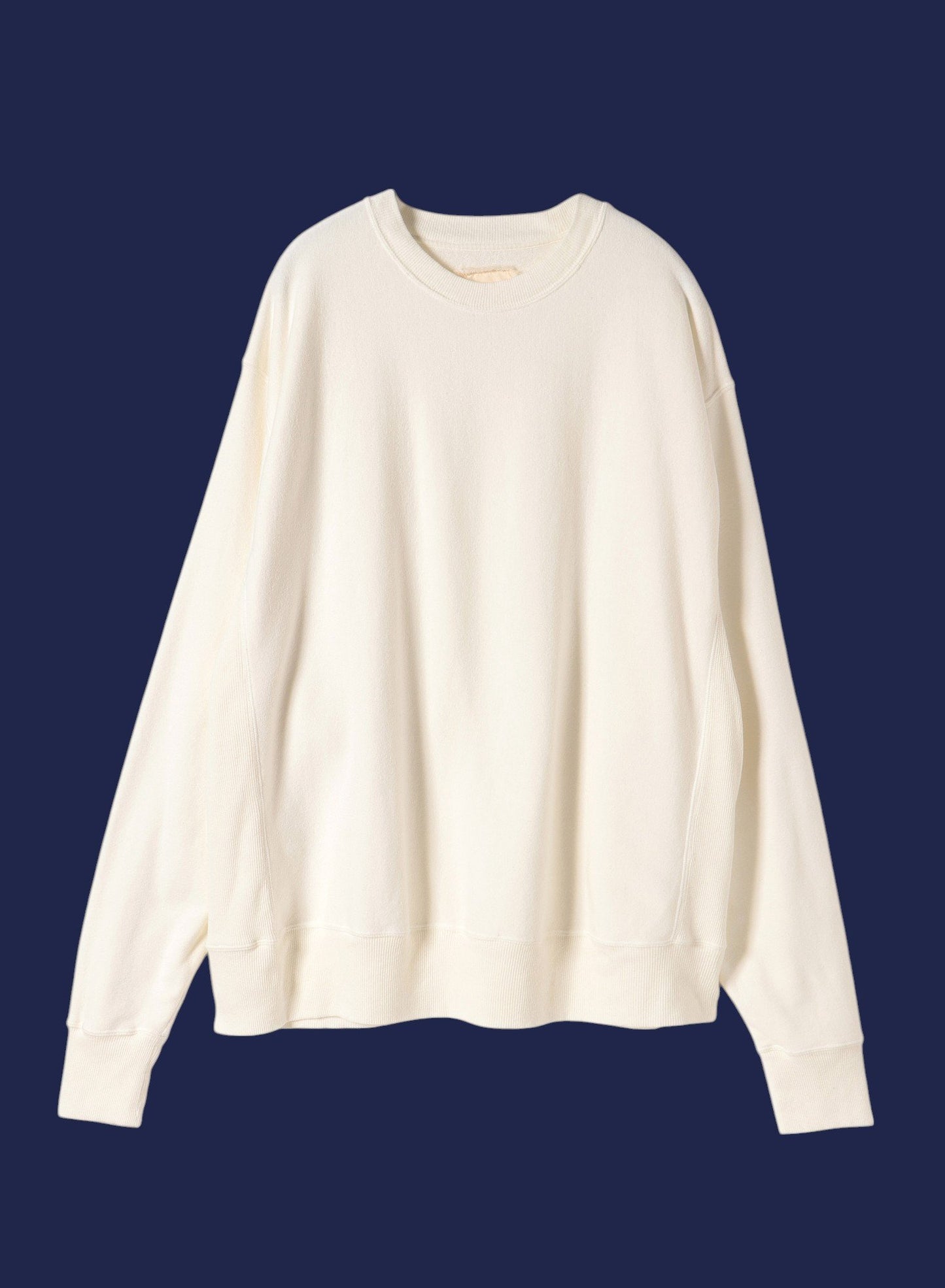 Reverse Cotton 20Gage Pile, Unisex LS Crew Sweat Shirts, # 112978, White