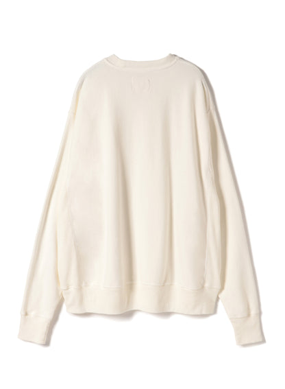 Reverse Cotton 20Gage Pile, Unisex LS Crew Sweat Shirts, # 112978, White