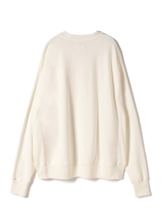 Reverse Cotton 20Gage Pile, Unisex LS Crew Sweat Shirts, # 112978, White