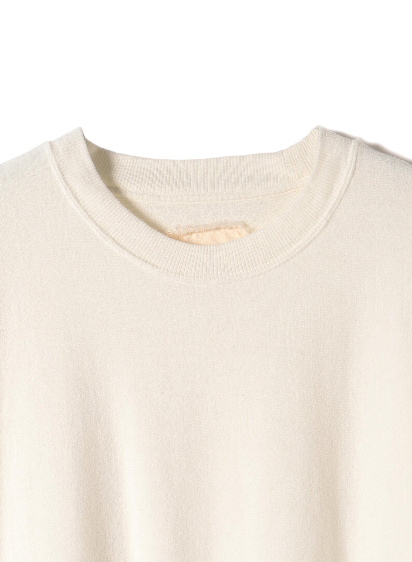 Reverse Cotton 20Gage Pile, Unisex LS Crew Sweat Shirts, # 112978, White