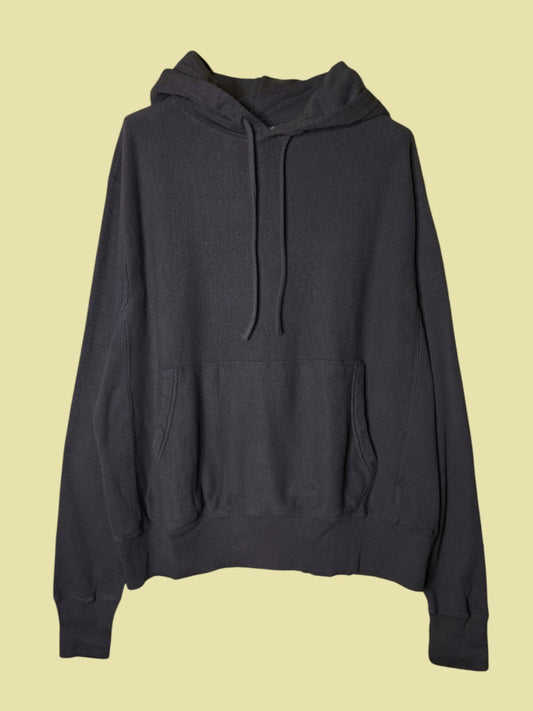 Reverse Cotton 20Gage Pile, LS Hooded Sweat Shirts, #112979, Black