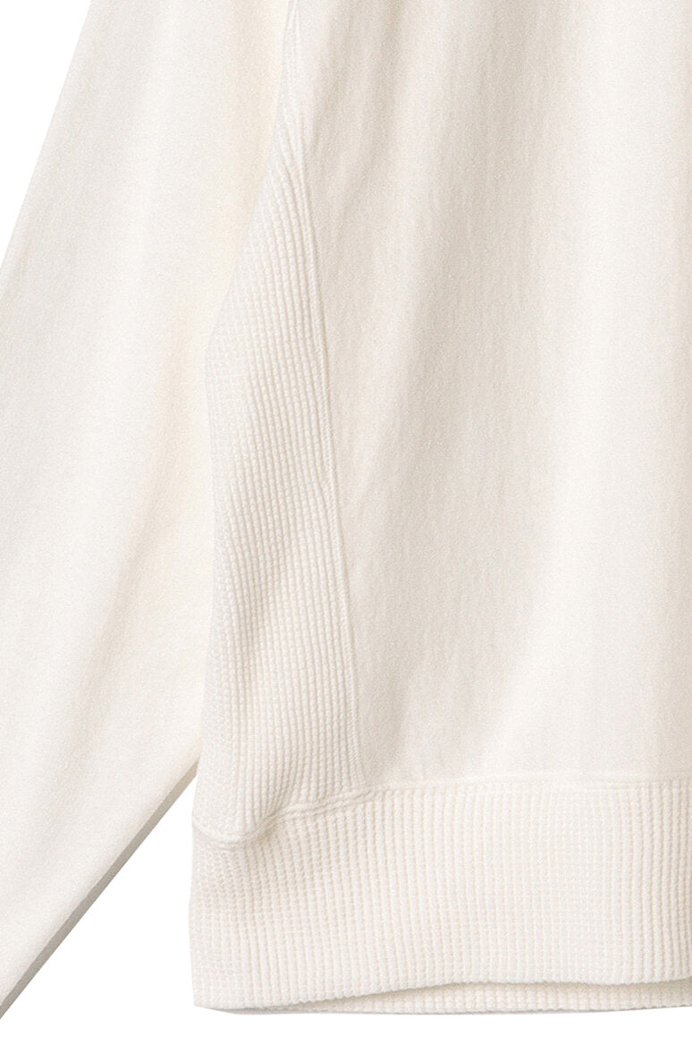 Hi-Soft 18Gage Gauze Fleece, LS Crew Sweat Shirts、#112981, White